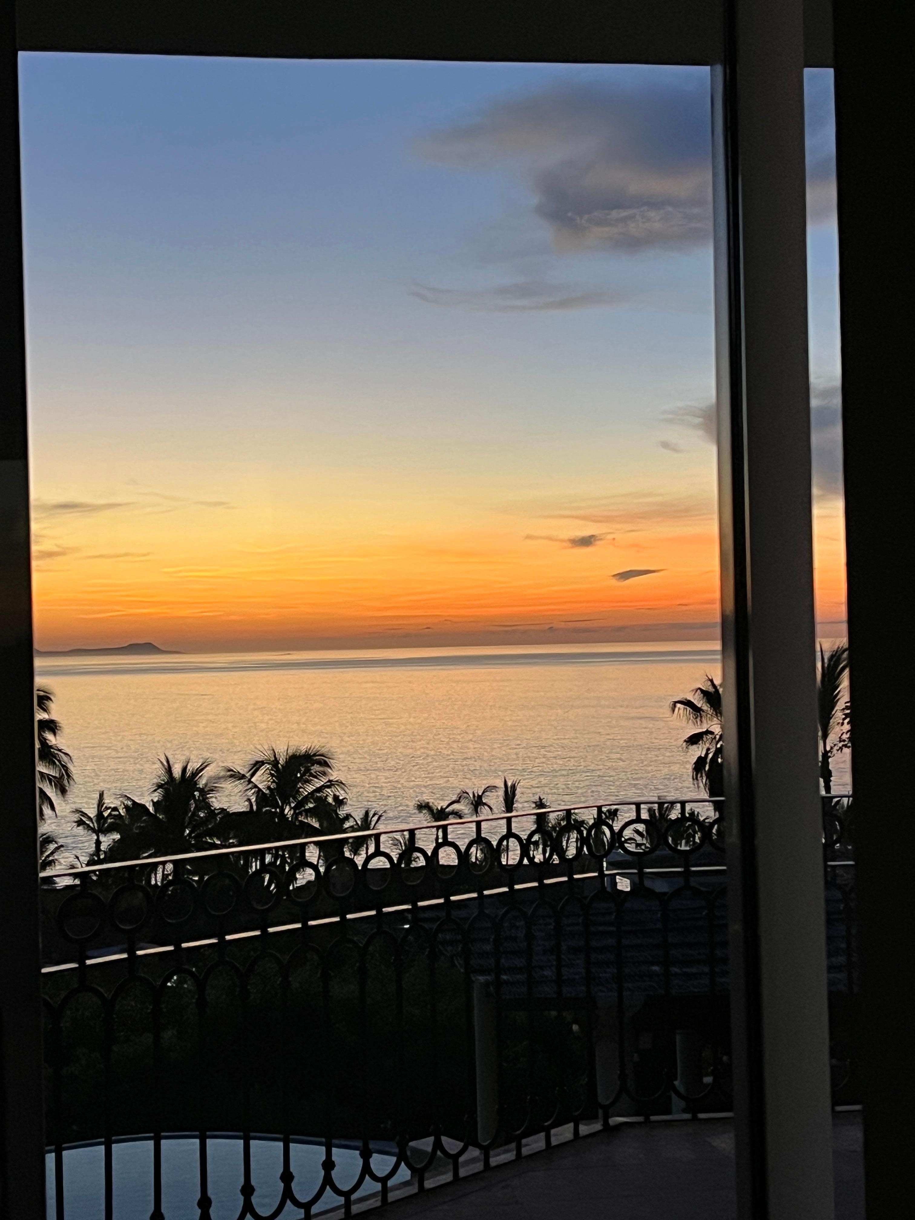 Sunrise from the upstairs bedroom. 