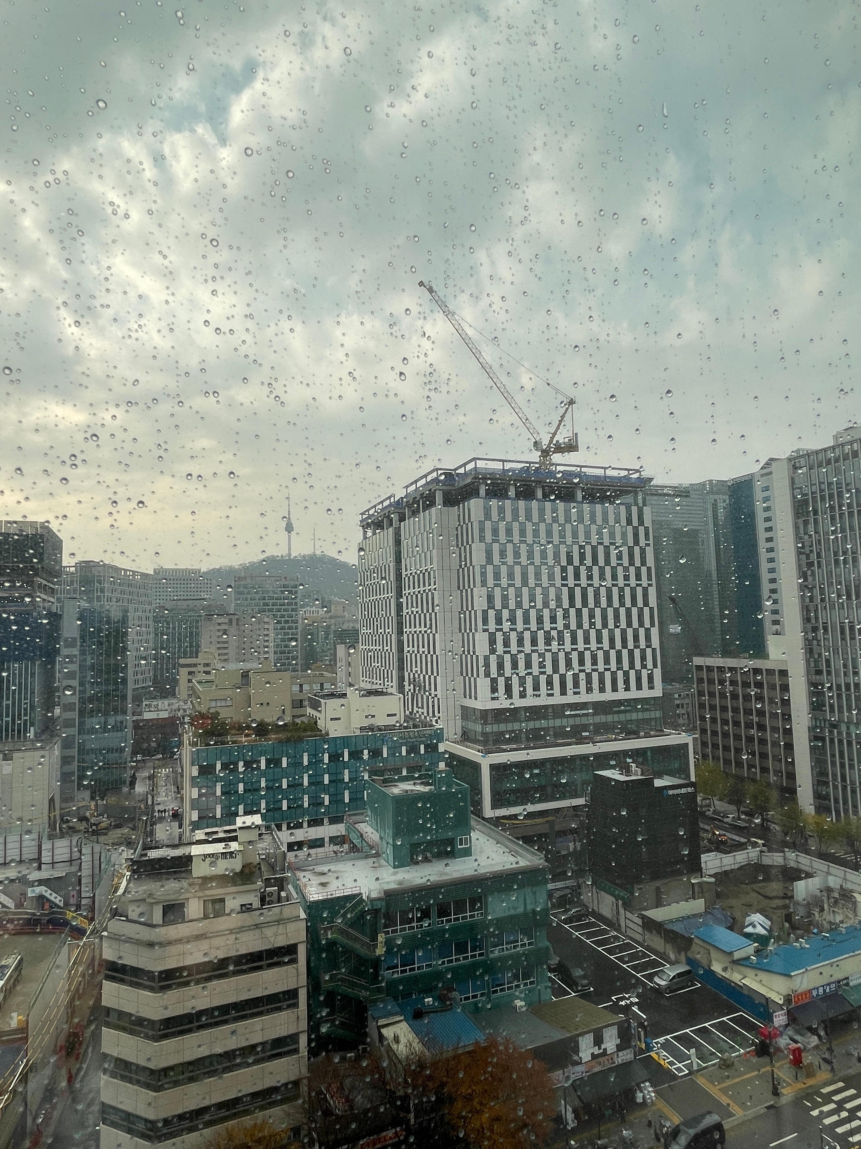 Construction on a rainy day