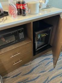 Microwave and mini refrigerator