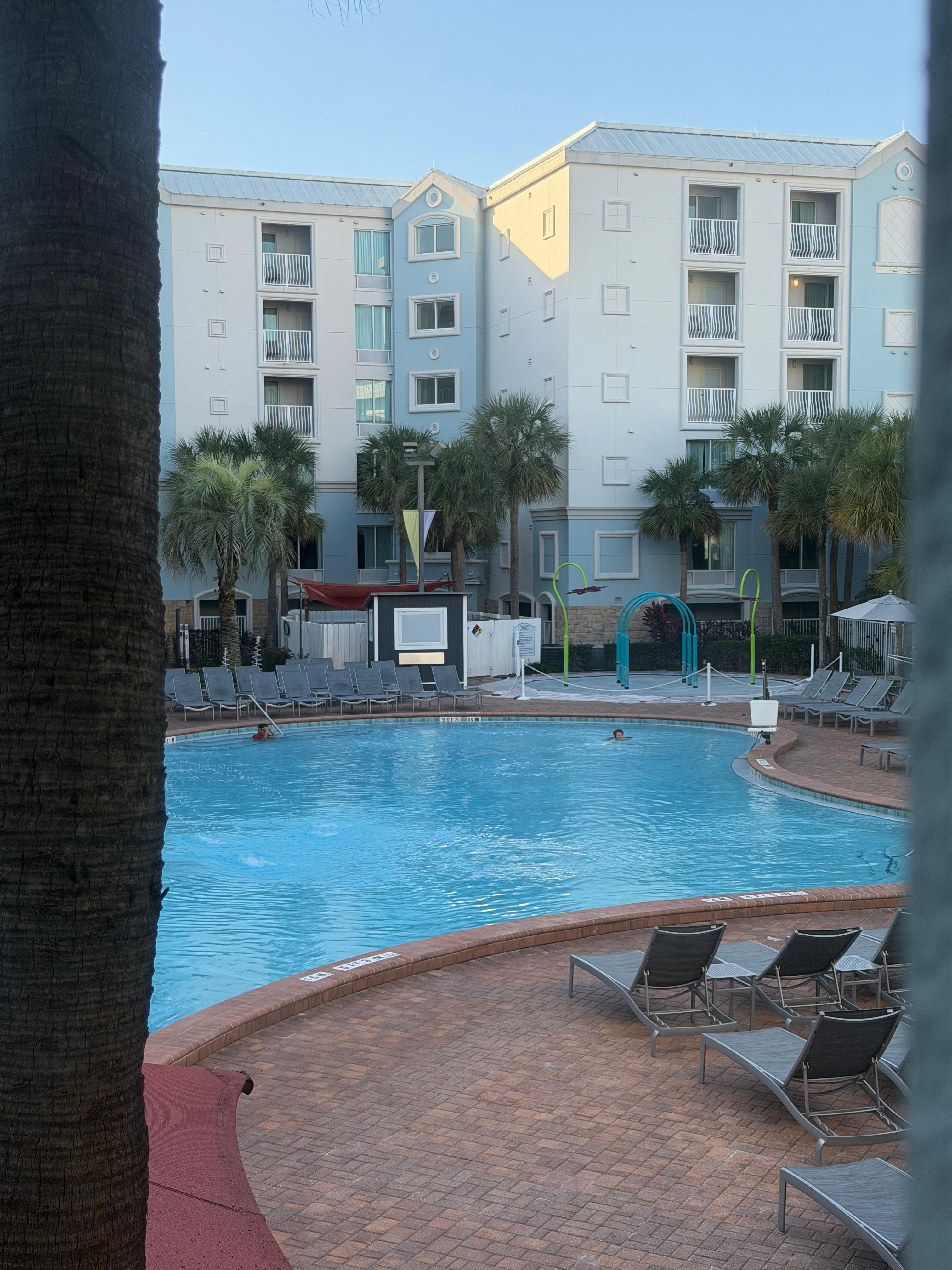 Pool view in the early morning 