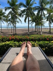 View of beach from pool area.