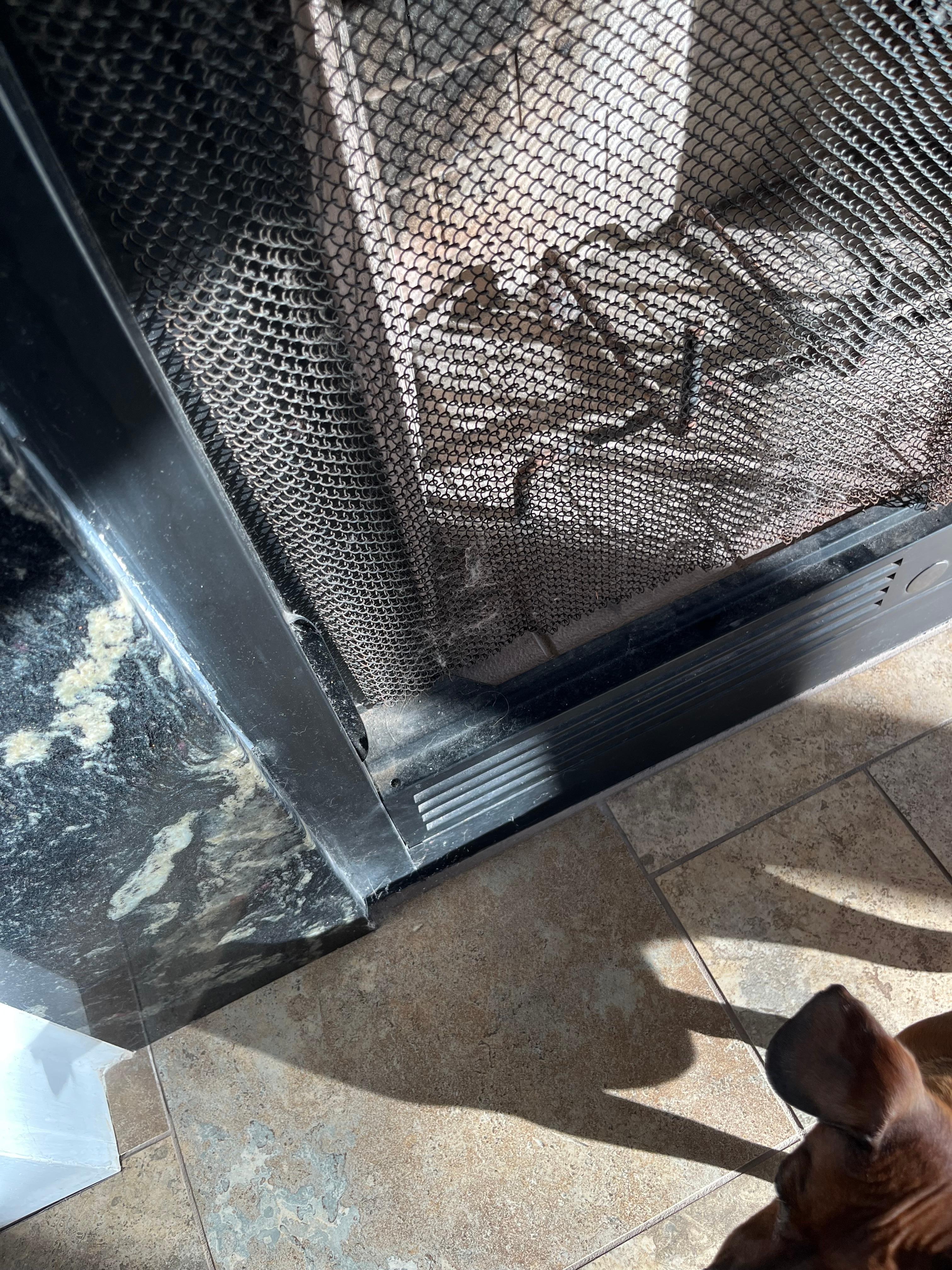 cobwebs on fireplace screen