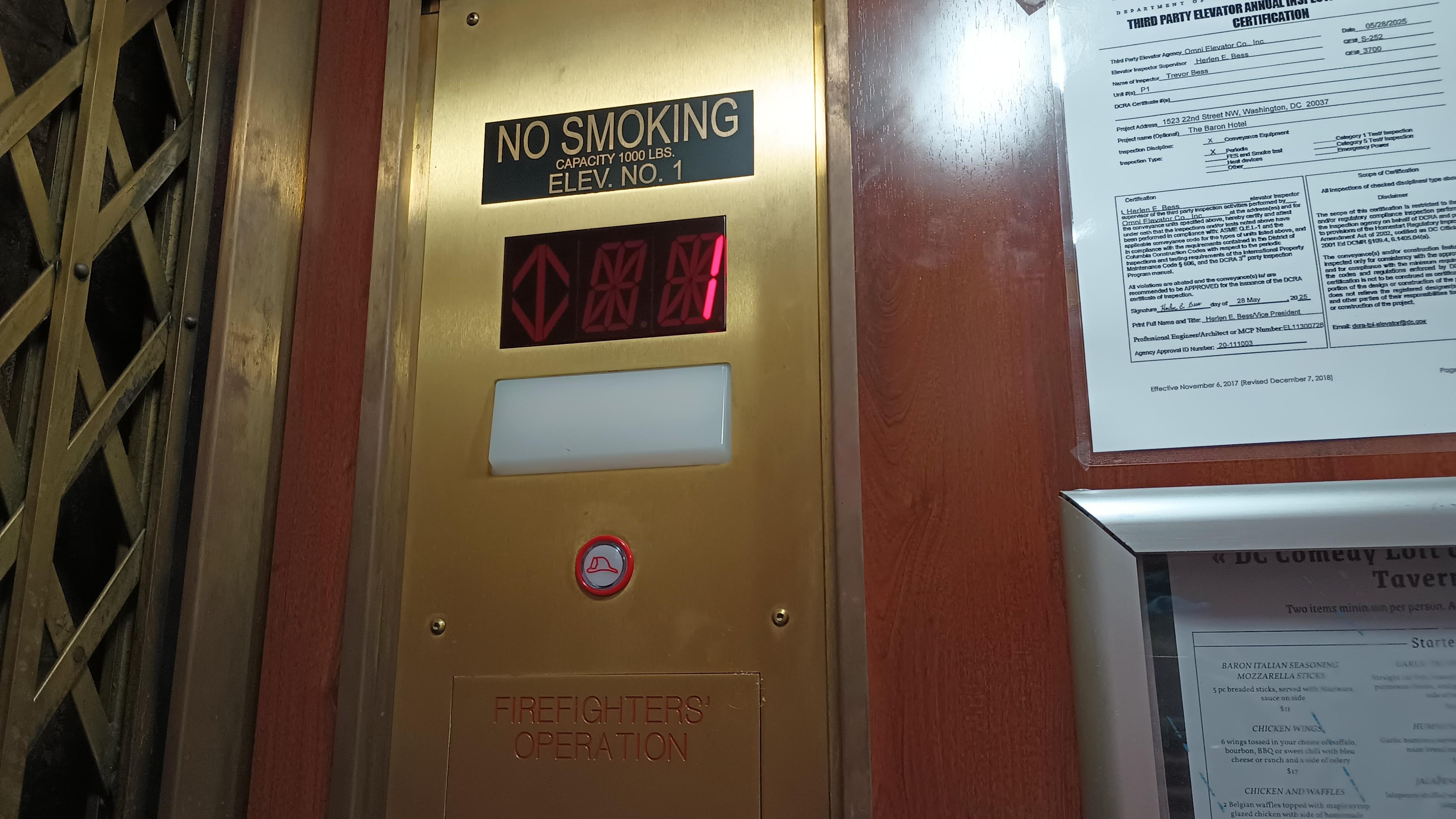 This was the inside of the antique elevator.  Loved it!