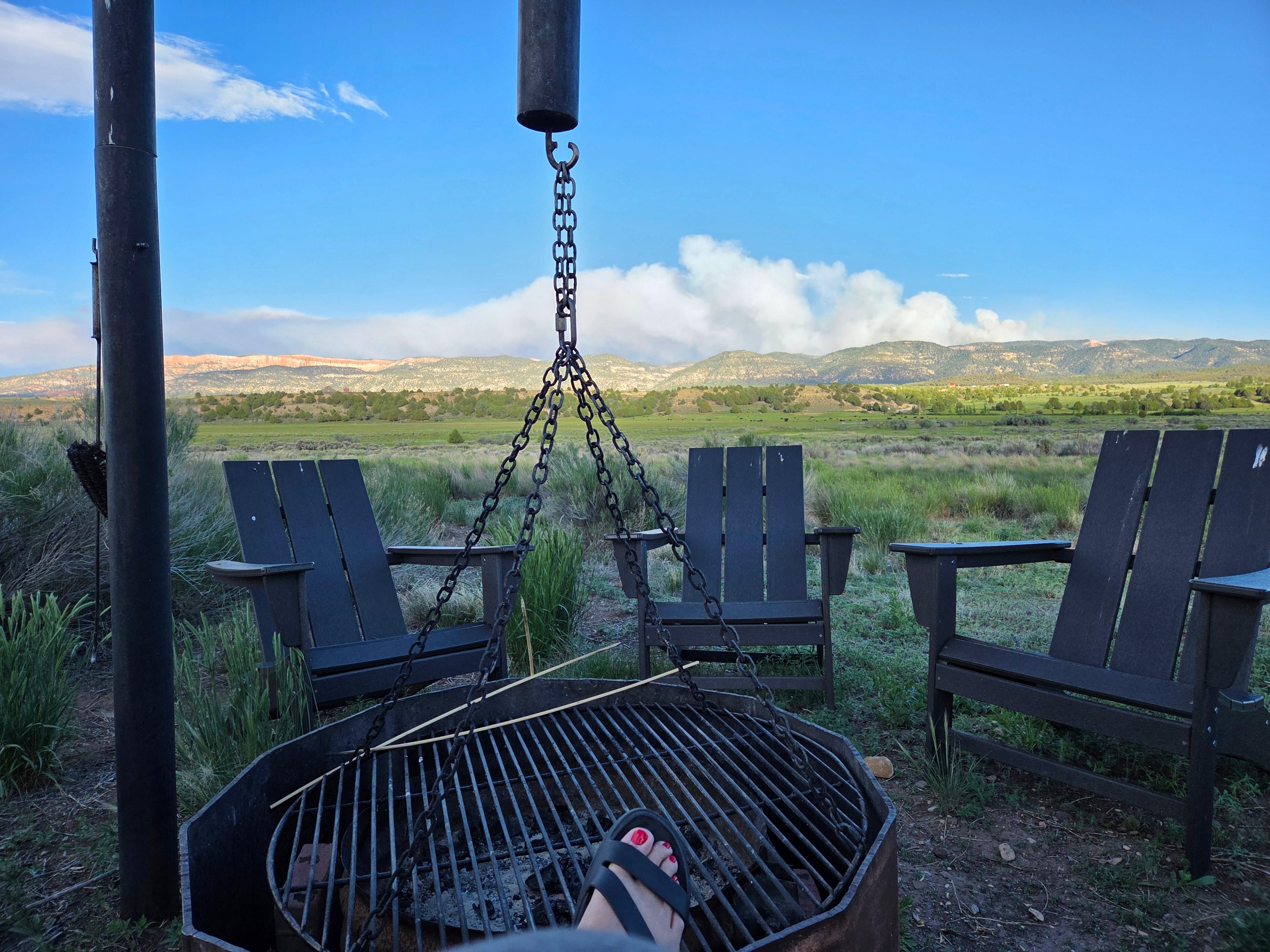 View of the house from the fire pit.