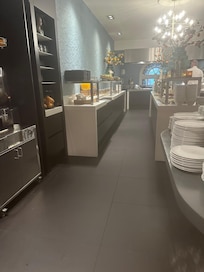 Breakfast area- so many great options to choose from including Mimosas!