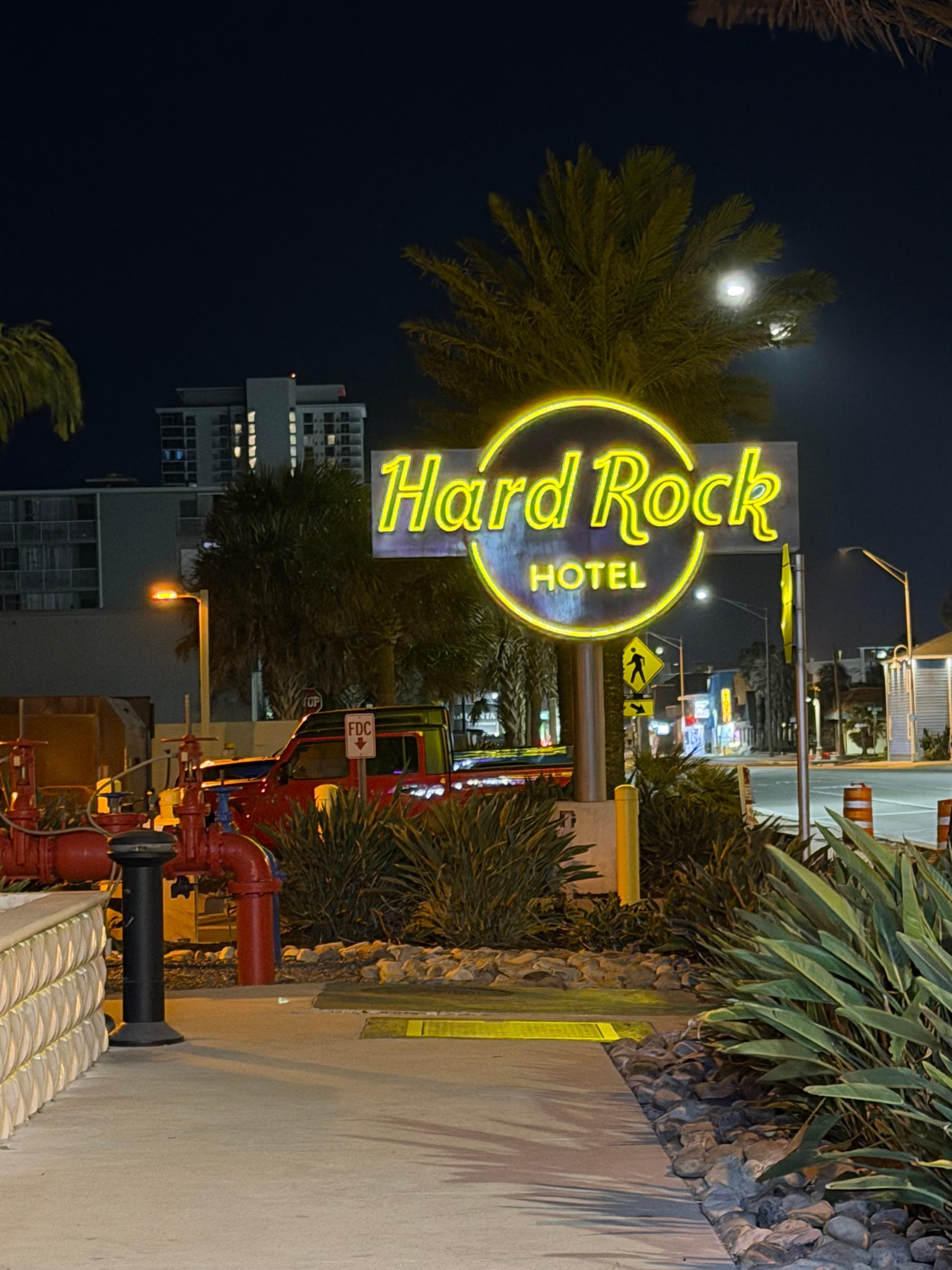 Front sign at night 