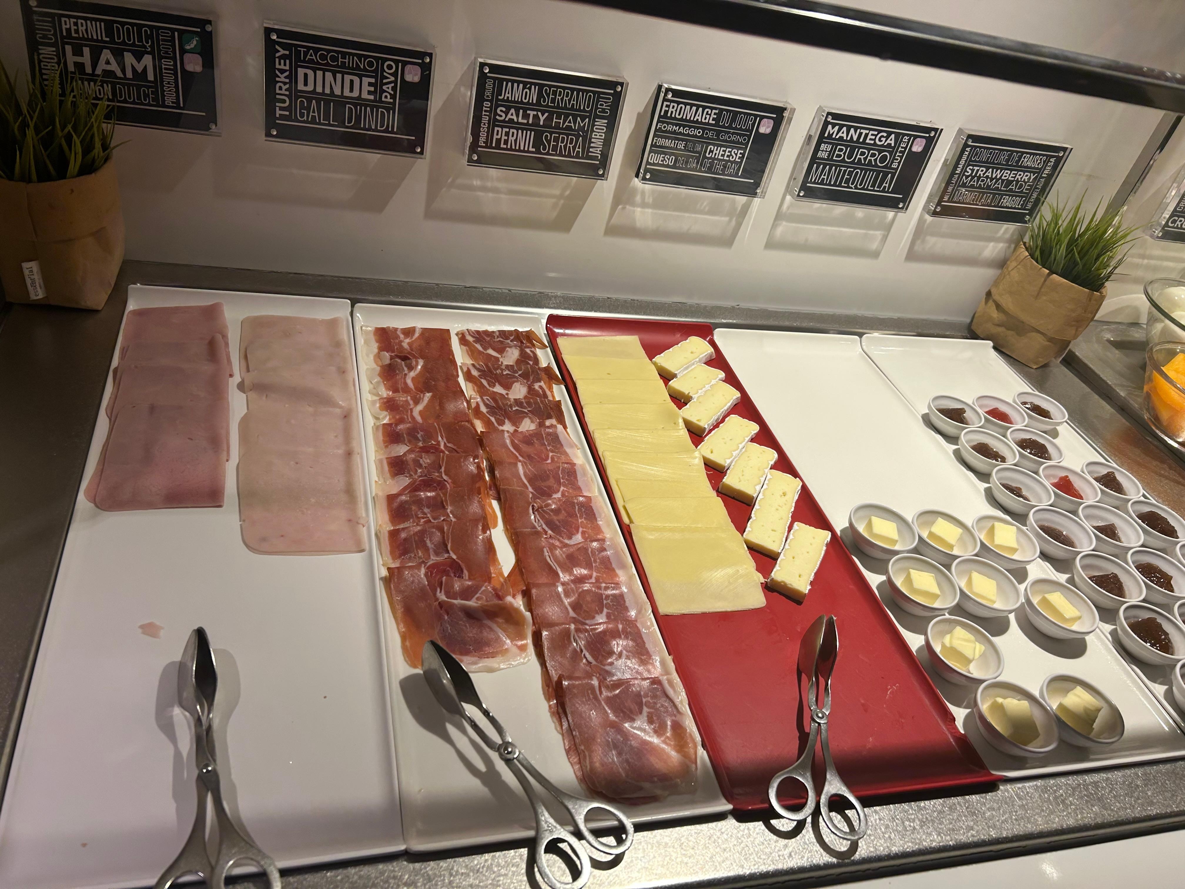 Cheese/meats at breakfast