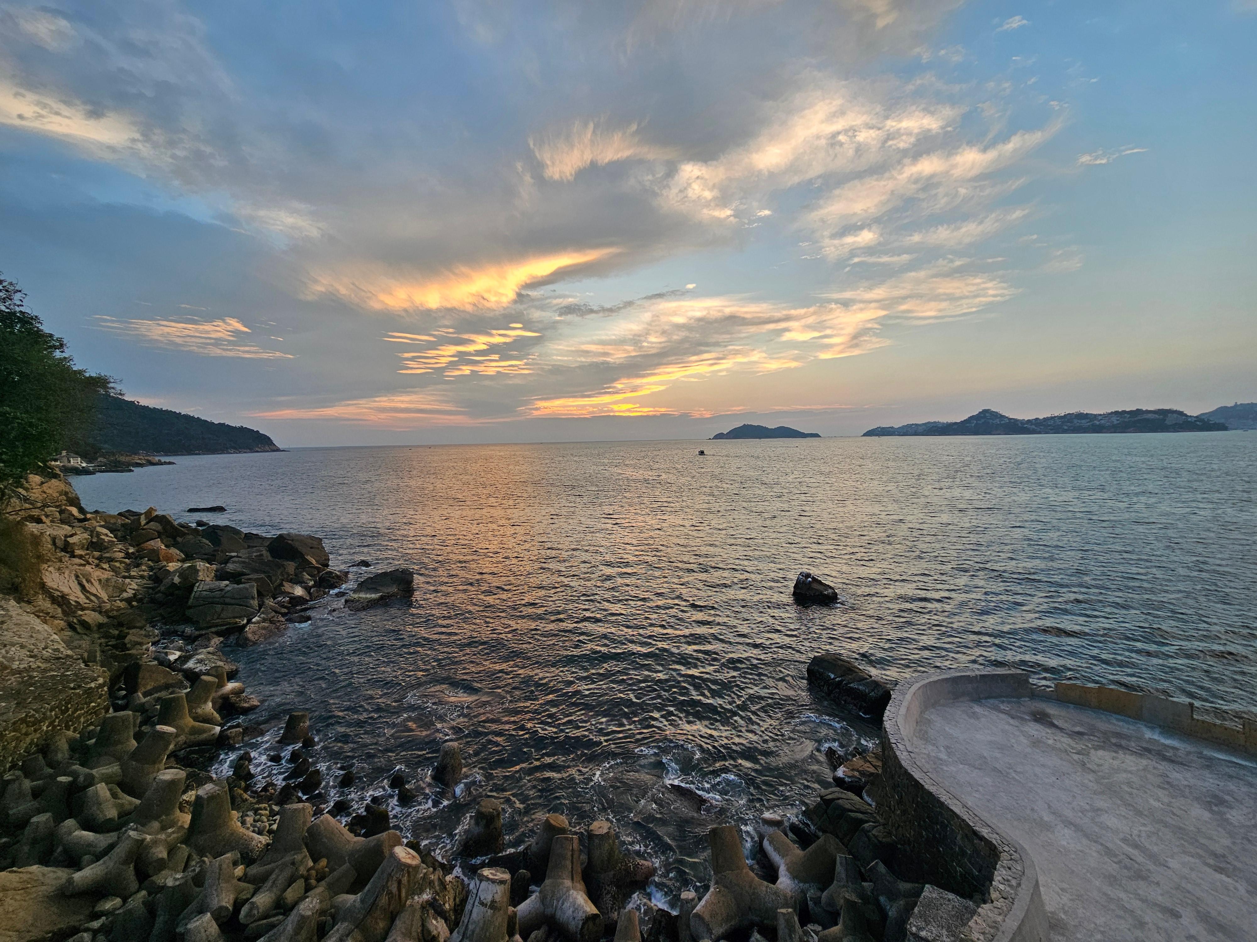 Atardecer en el club de playa