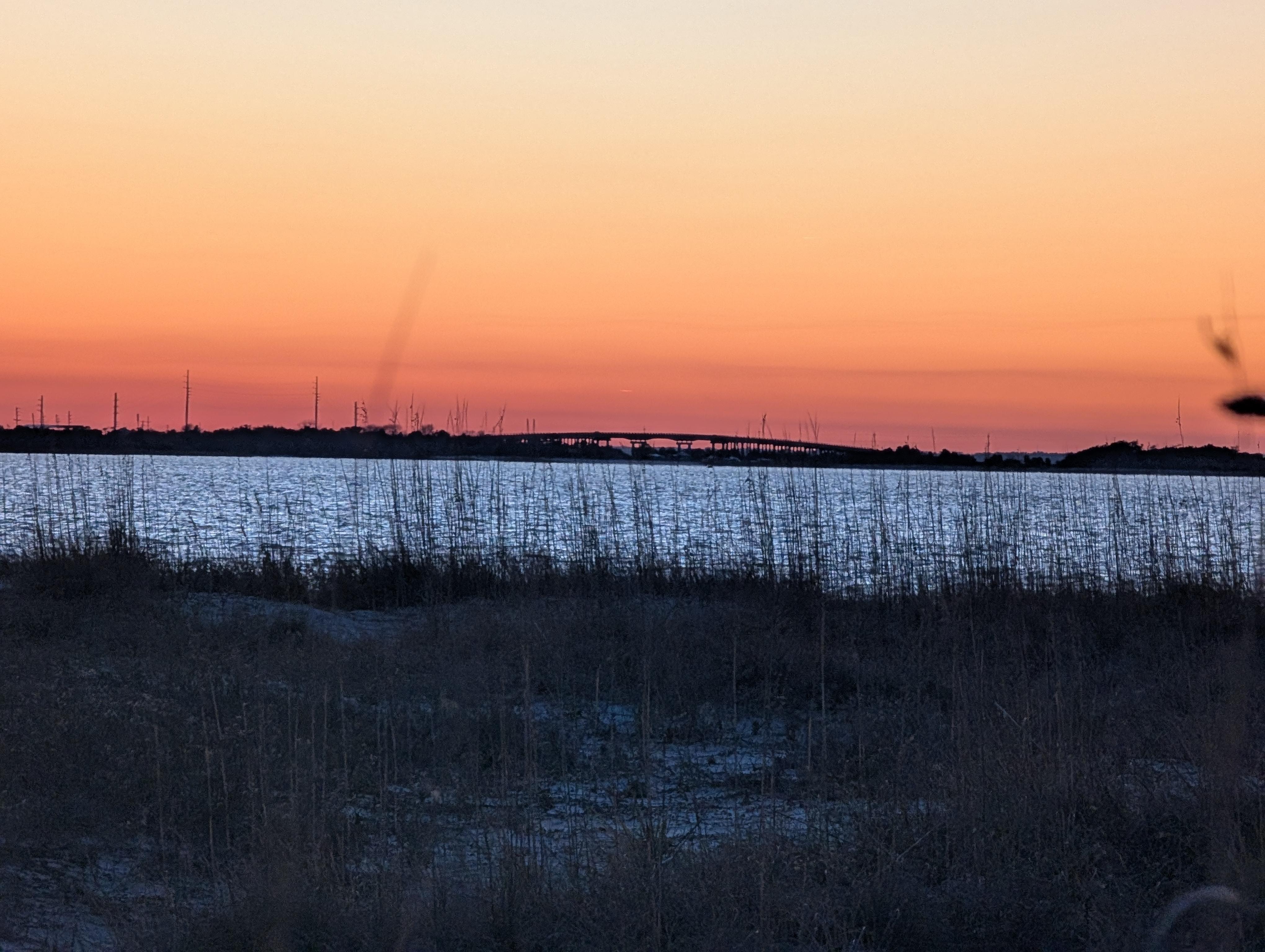 Sunset from the beach a short walk from the house.