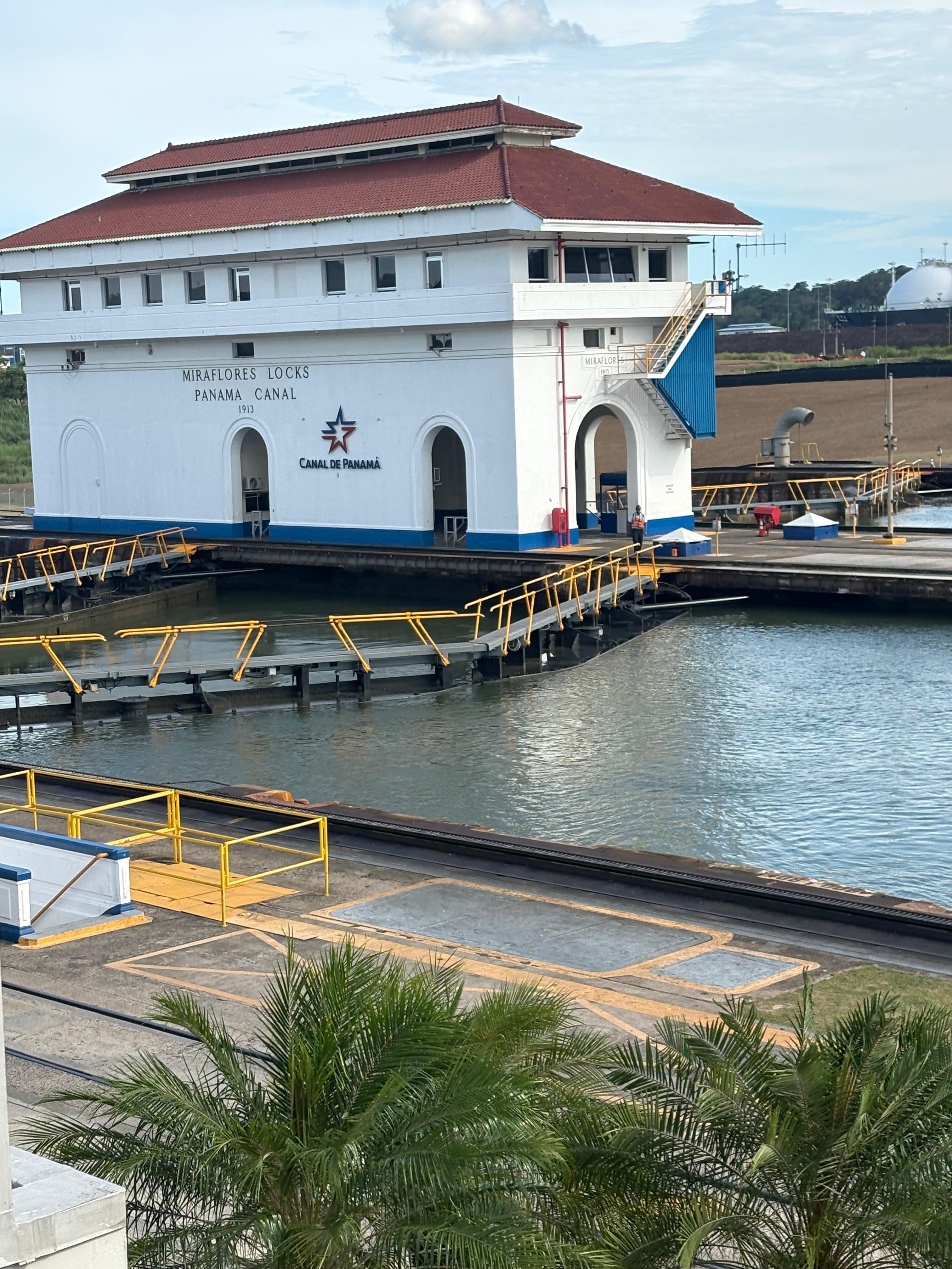 Panama Canal - Miraflores Locks. 