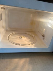 Missing plate and is burned inside