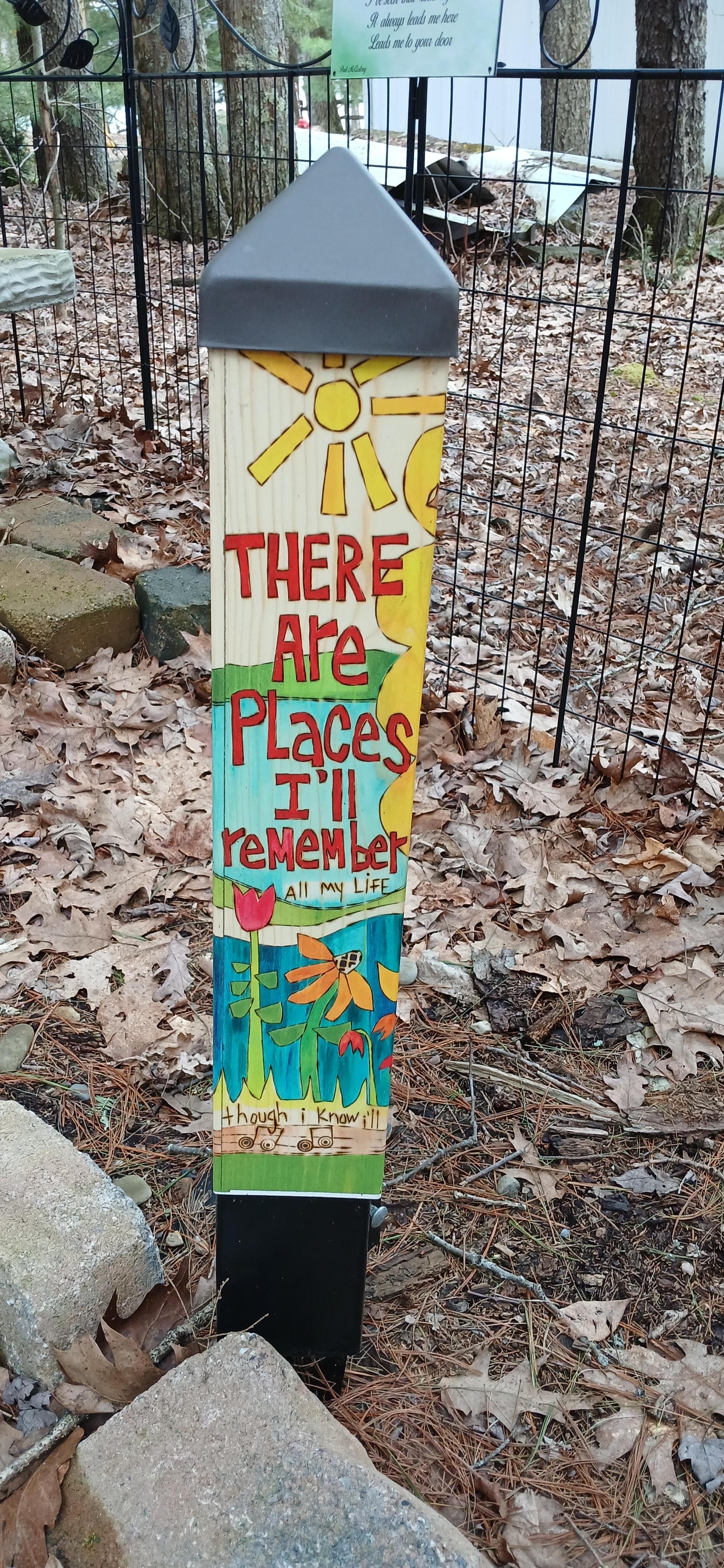 Walking the trail on the property