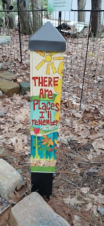 Walking the trail on the property