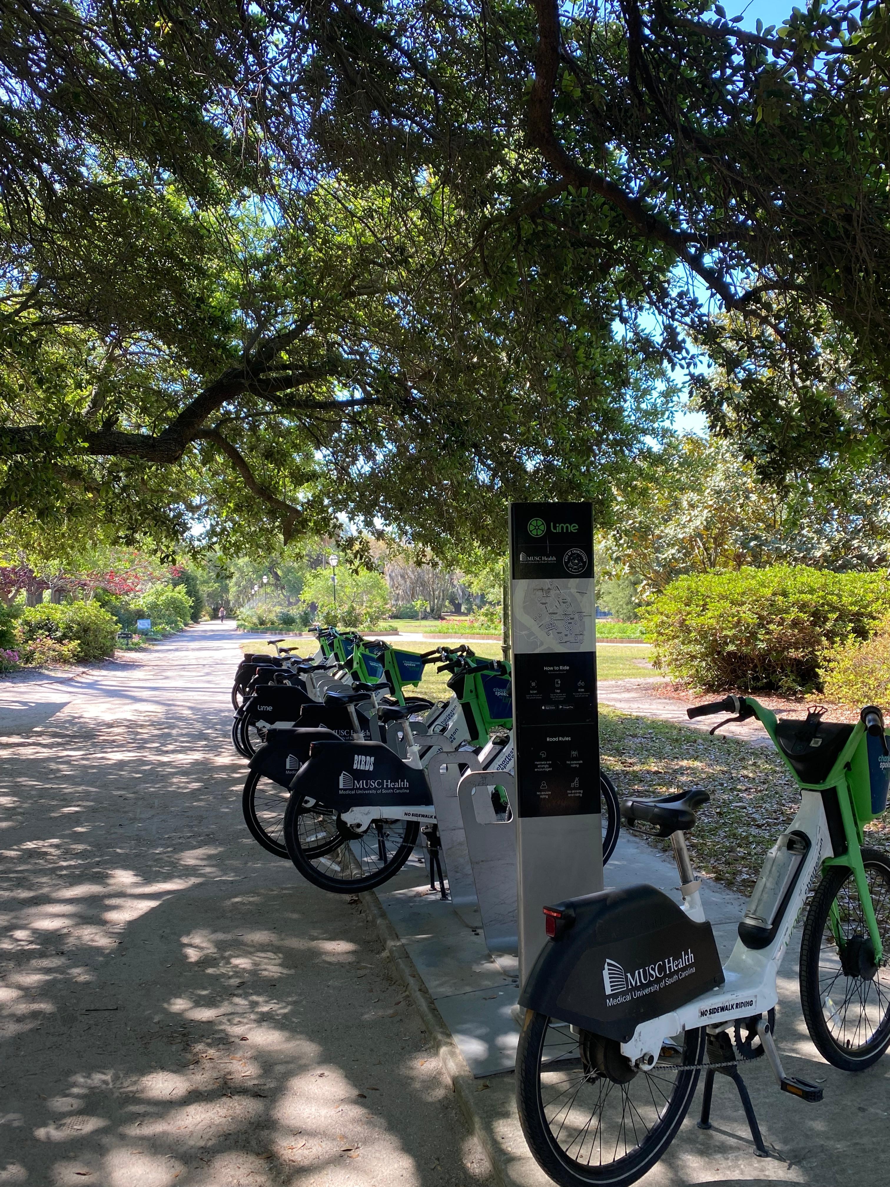E-bikes available for rent at Hampton Park