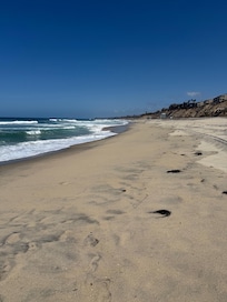 Beautiful beach for our daily walks.