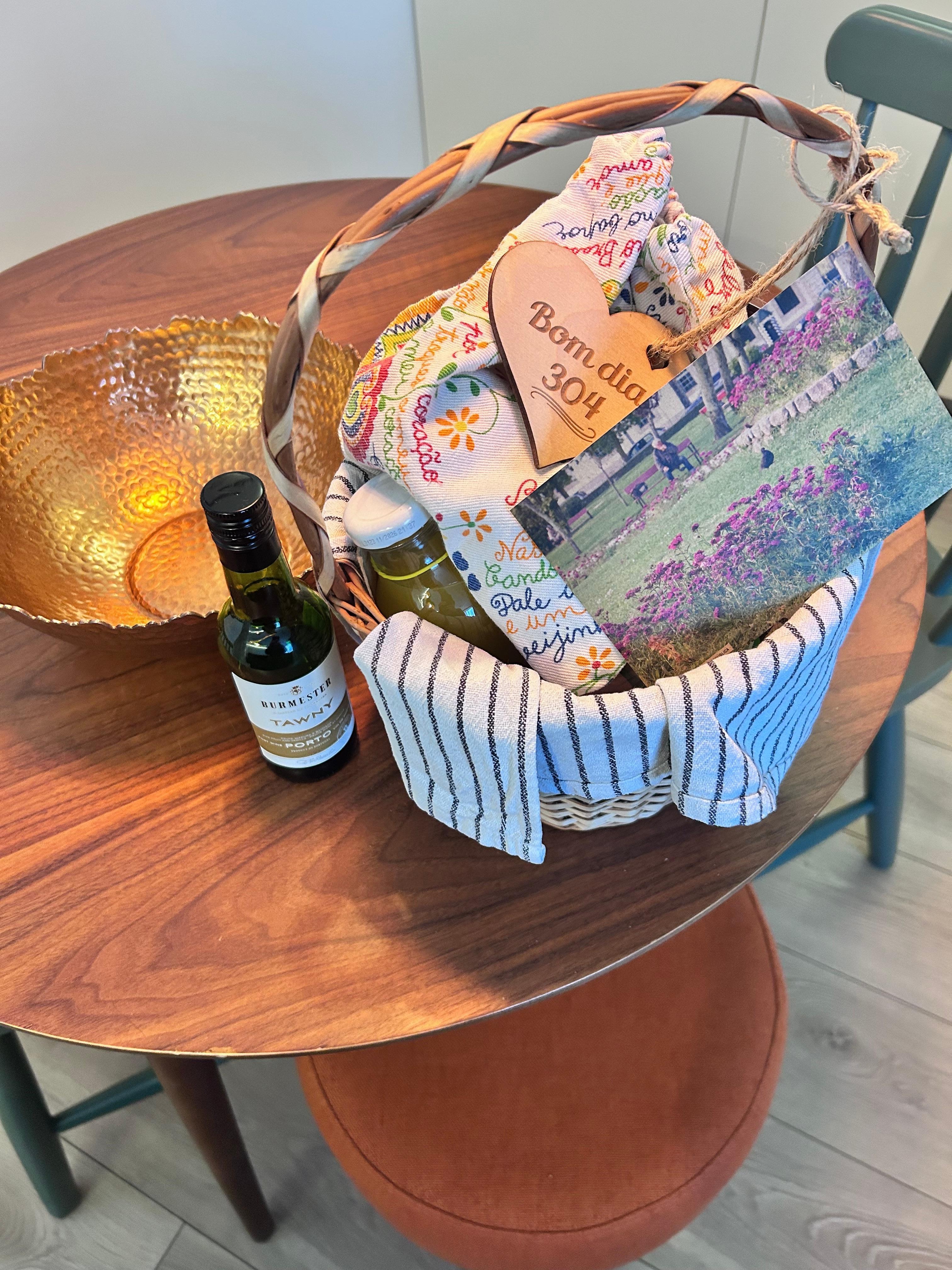 Breakfast delivered to doorstep every morning in these cute baskets!