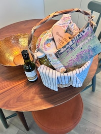 Breakfast delivered to doorstep every morning in these cute baskets!