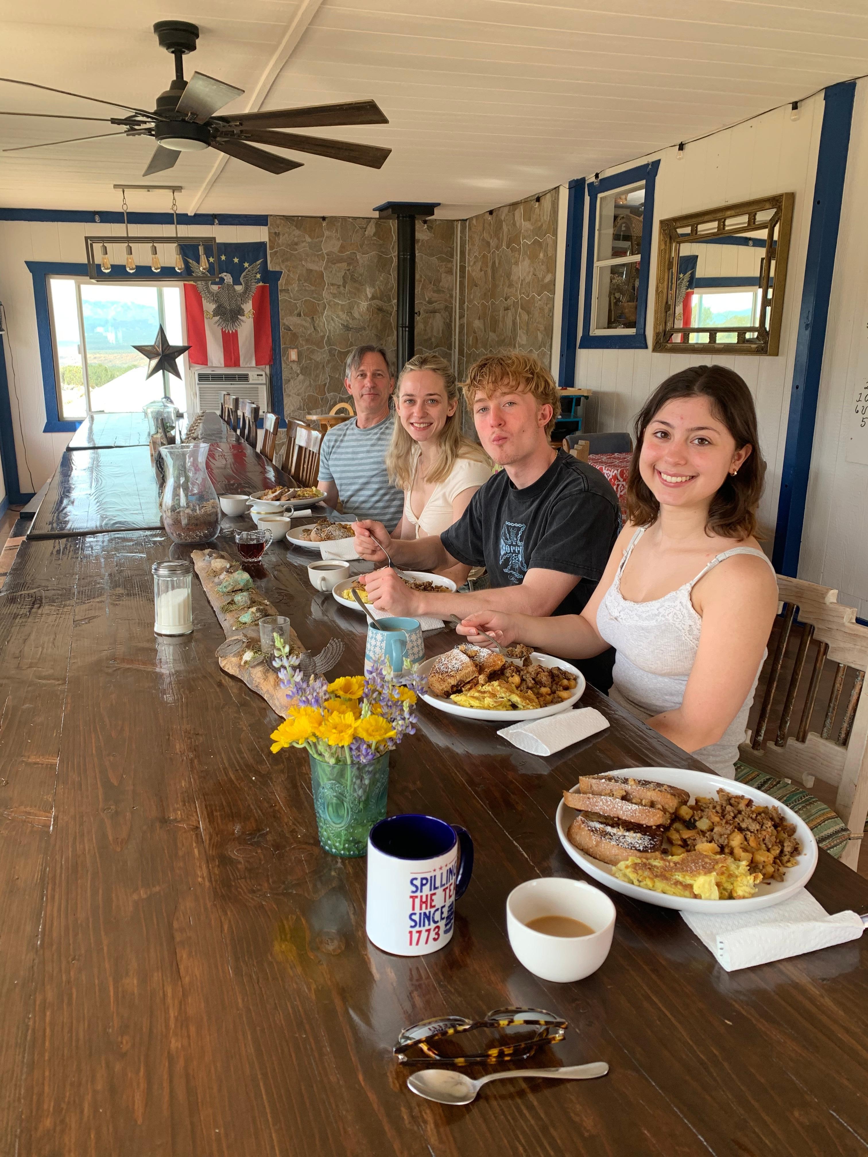 My family enjoying breakfast 