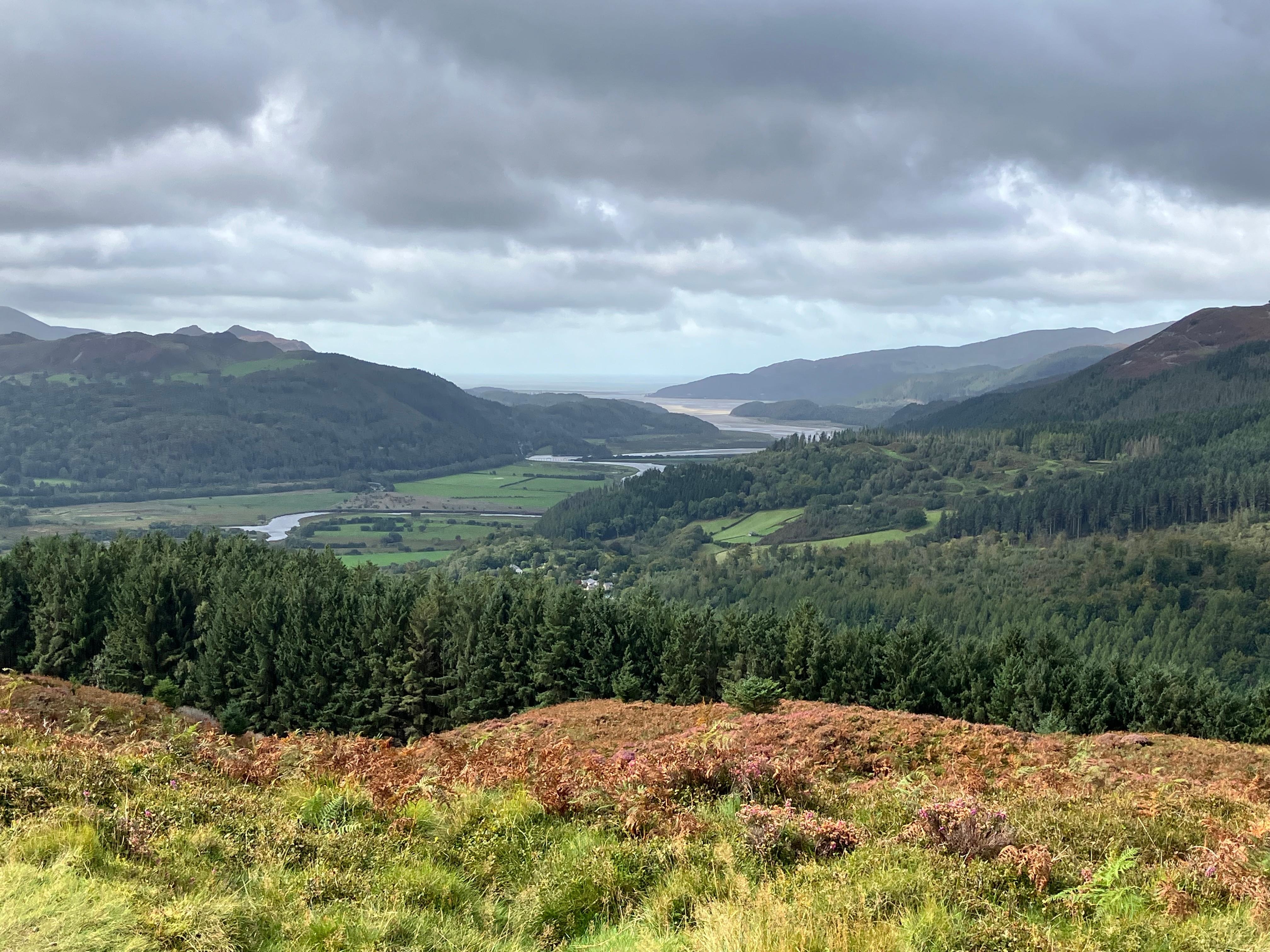 Looking over the Mawdich estuary to the Atlantic Ocean.