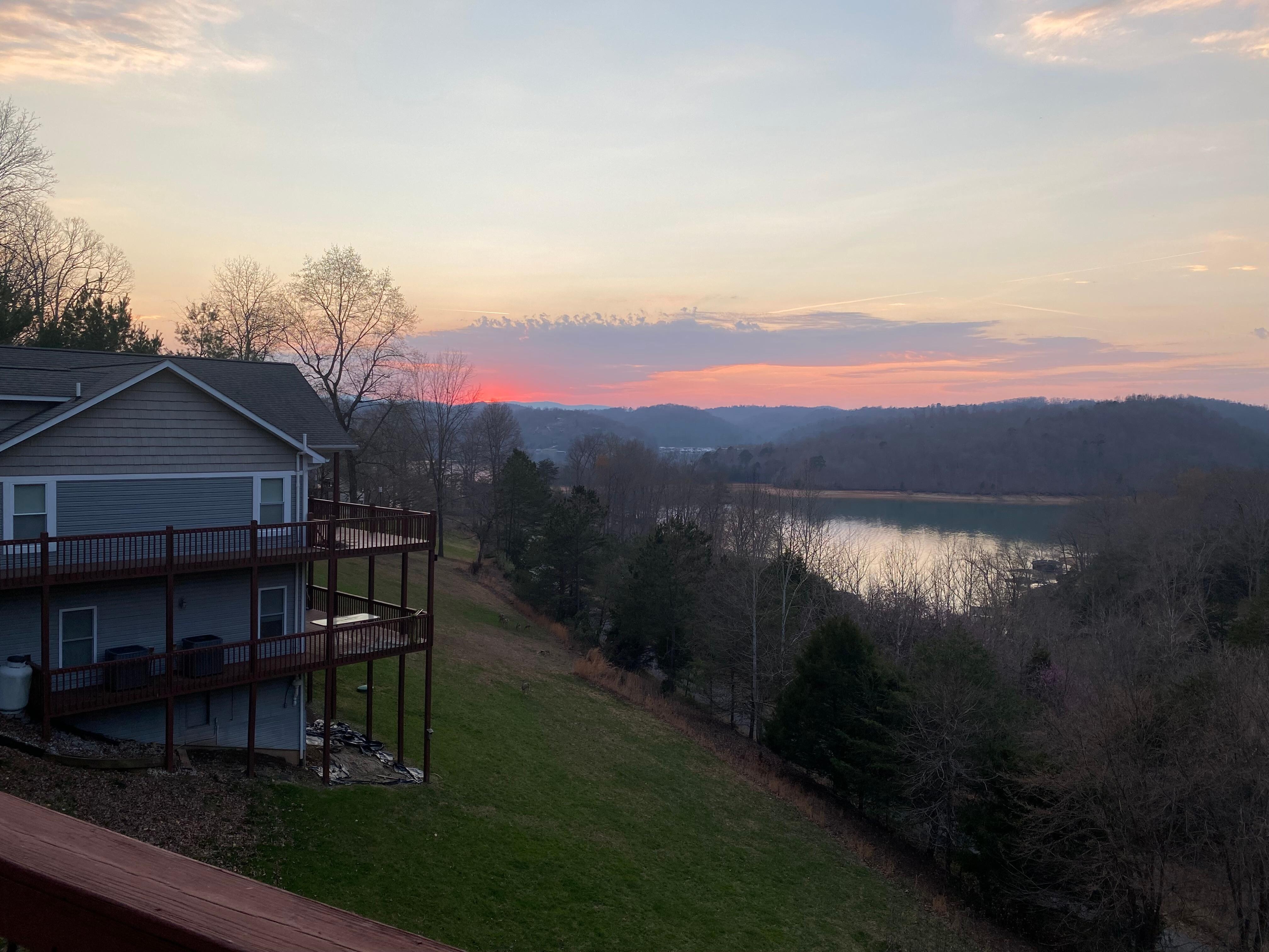 Beautiful sunset on property