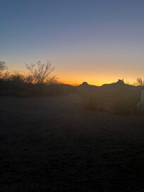 Our sunset picture, sitting on the front patio.