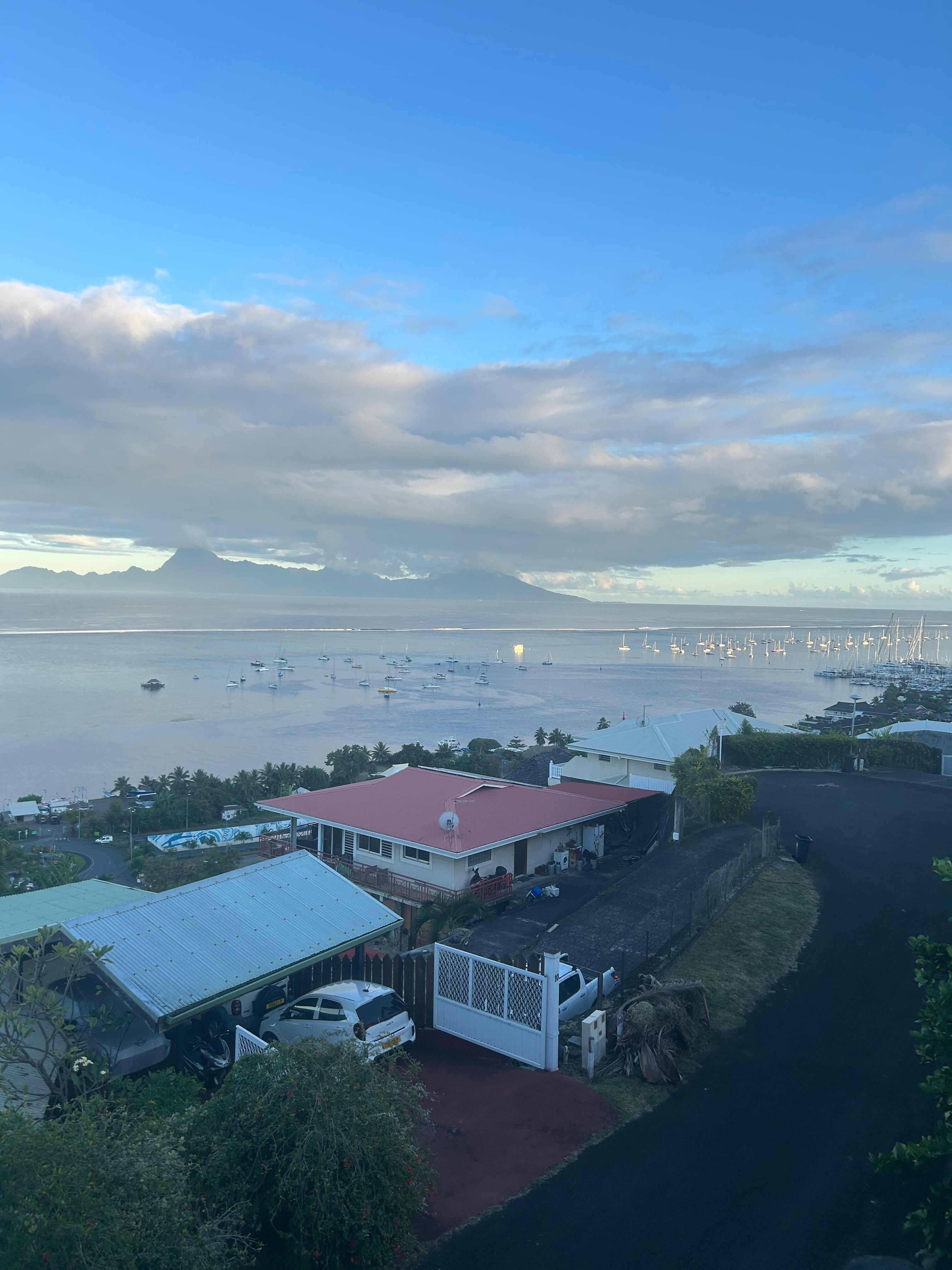 Daytime view off deck. 
