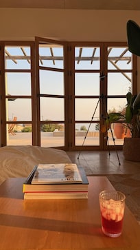 Looking out to the terrace from the lounge