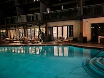 Our room from the other side of the pool.