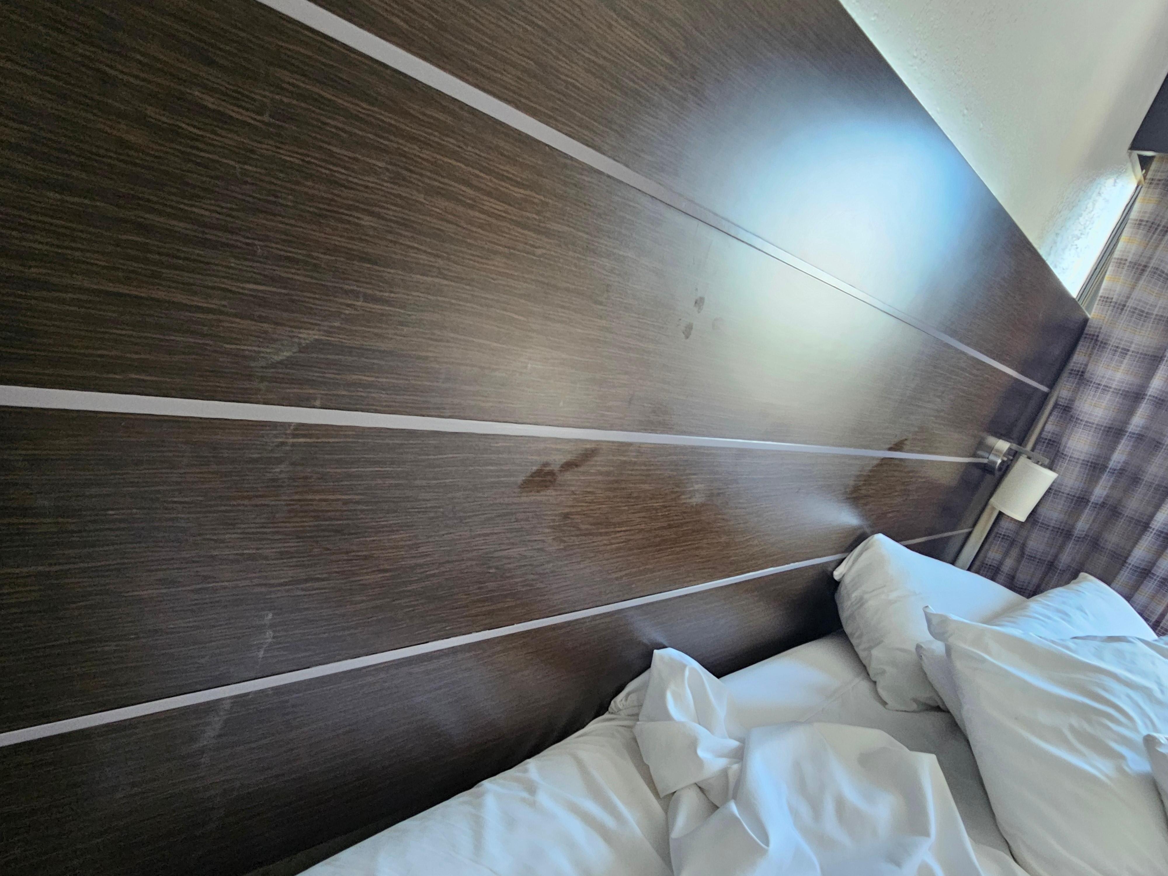 Headboard dirty and top was dusty