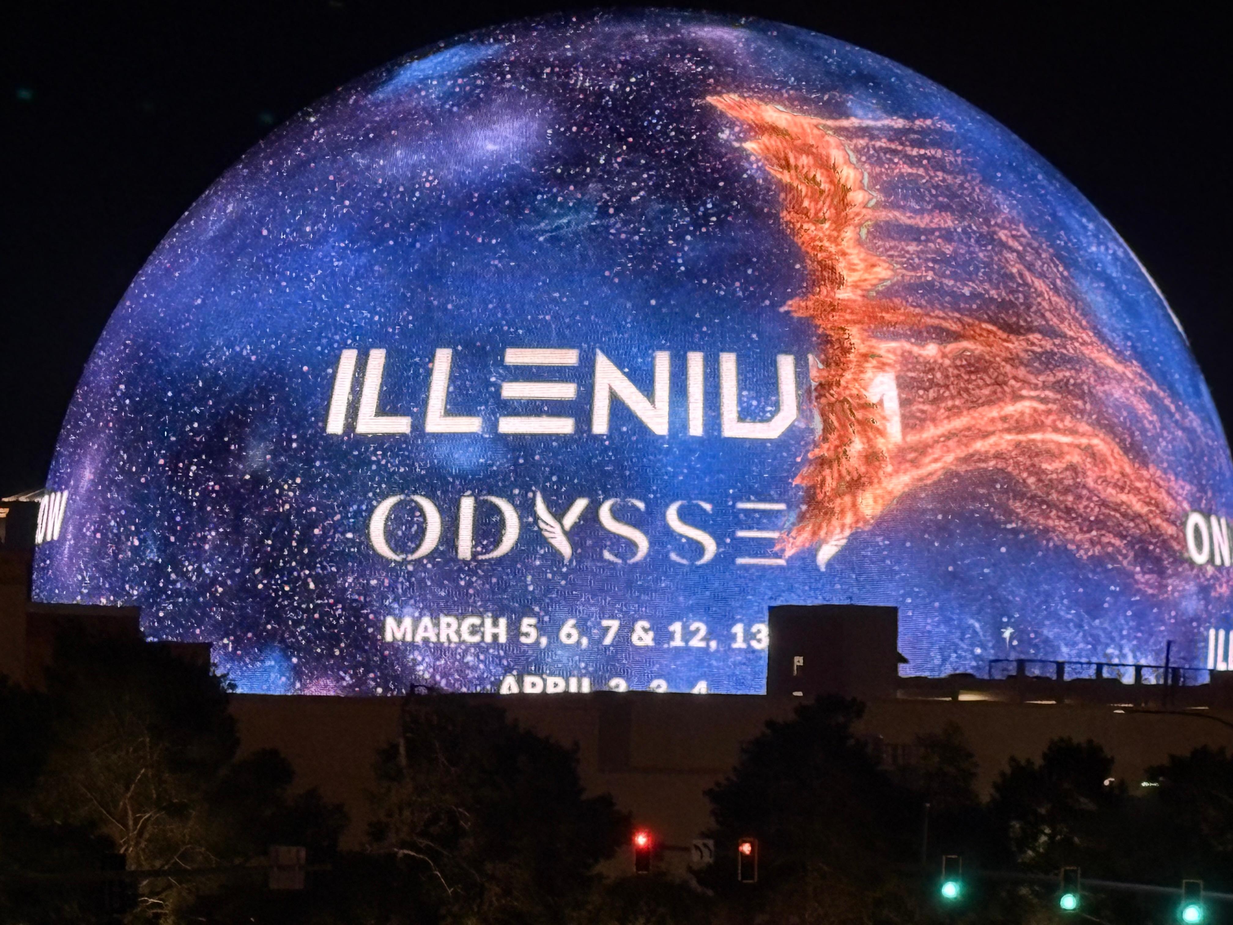 The sphere was constantly changes which was amazing  during the day and night.