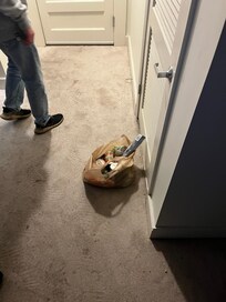 The random trash bag which greeted our entry.