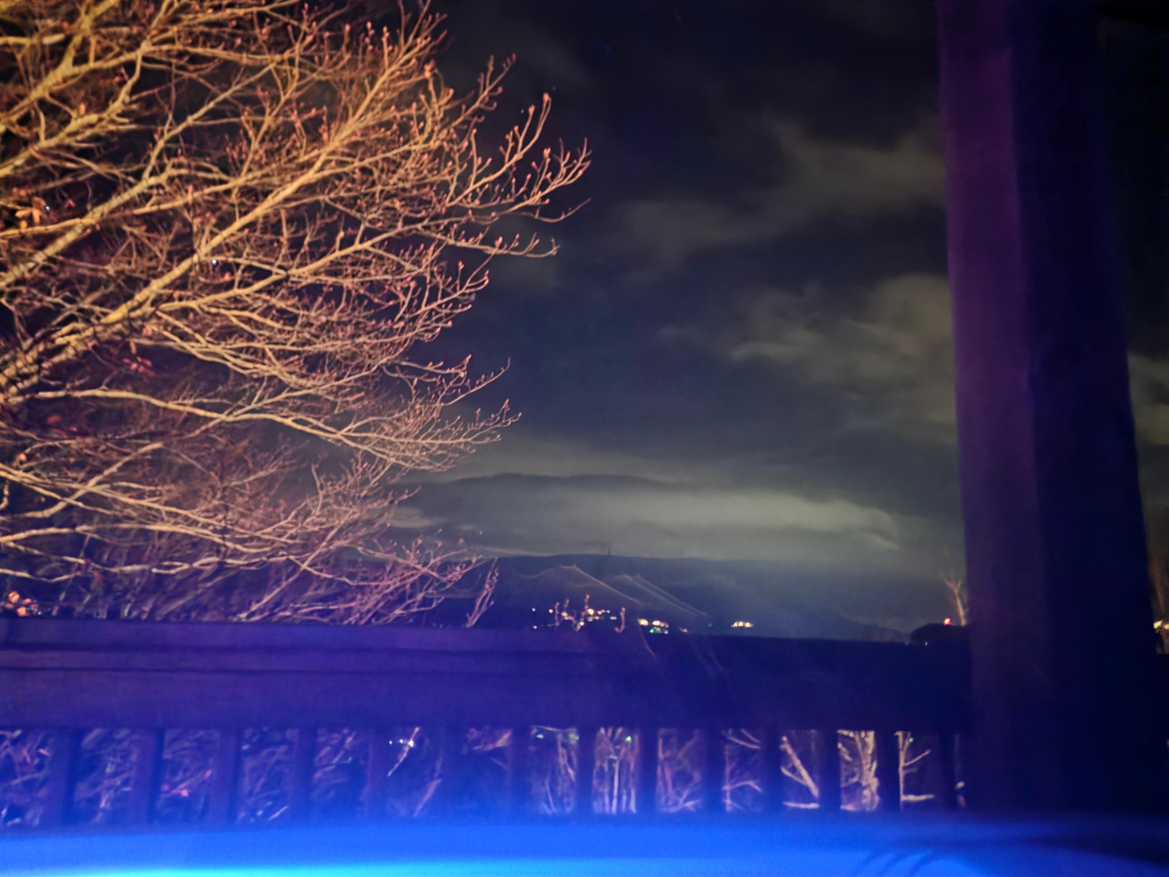 Night view from hot tub