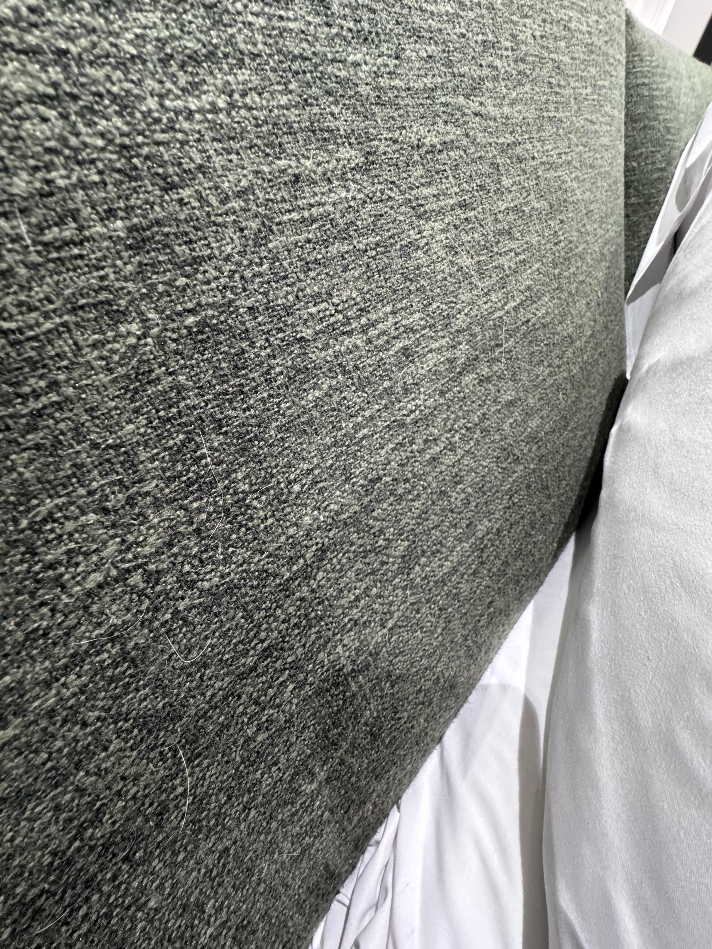 Hair on the sofa bed with bedding