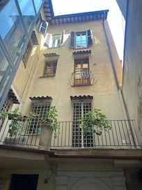 Looking up from court yard
