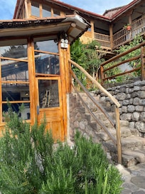 Walk up to rooms/ entrance to dining/tea area