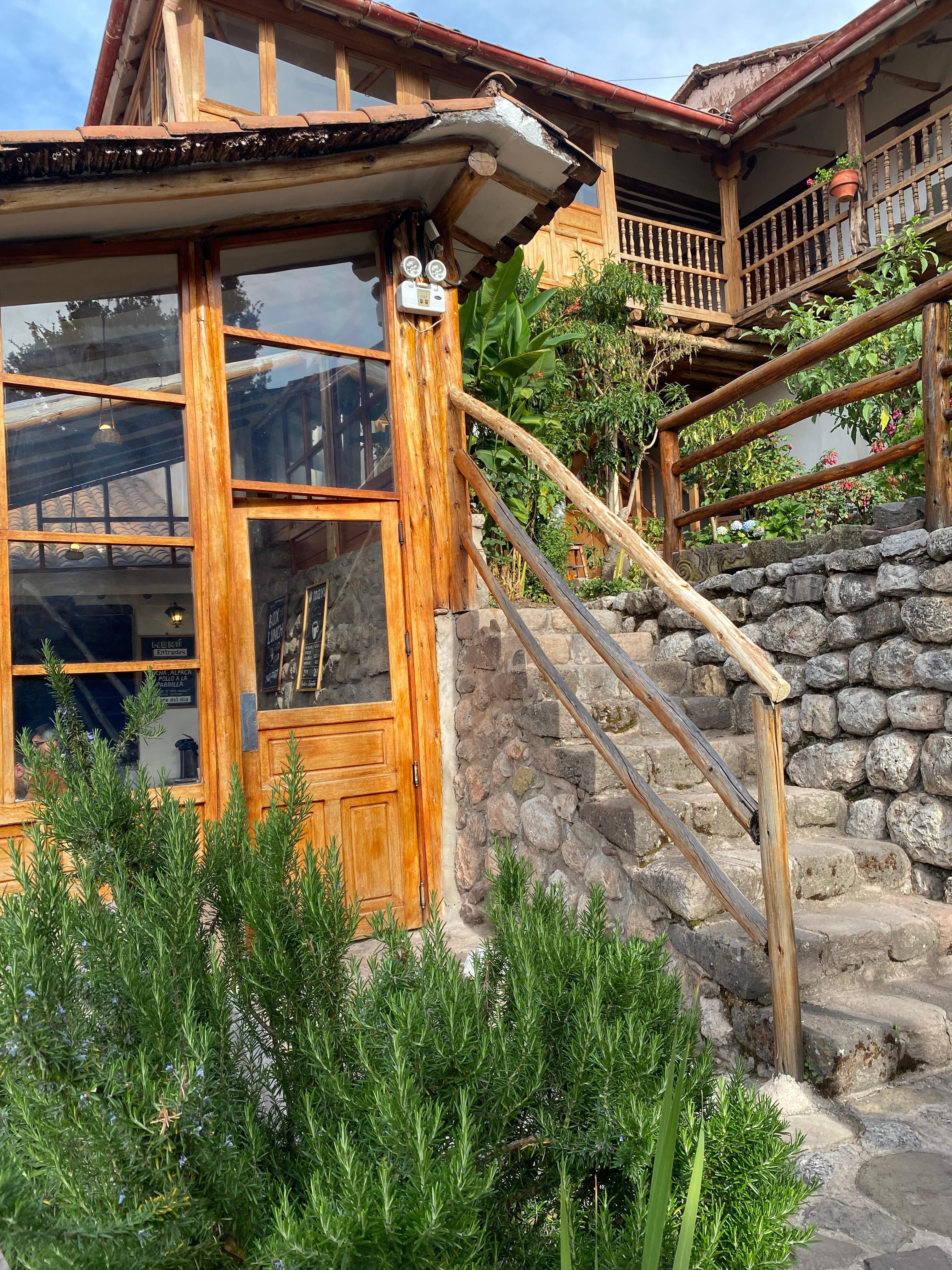 Walk up to rooms/ entrance to dining/tea area