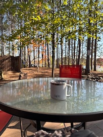 Peaceful spot for morning coffee.