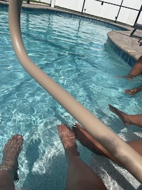 sitting by the pool