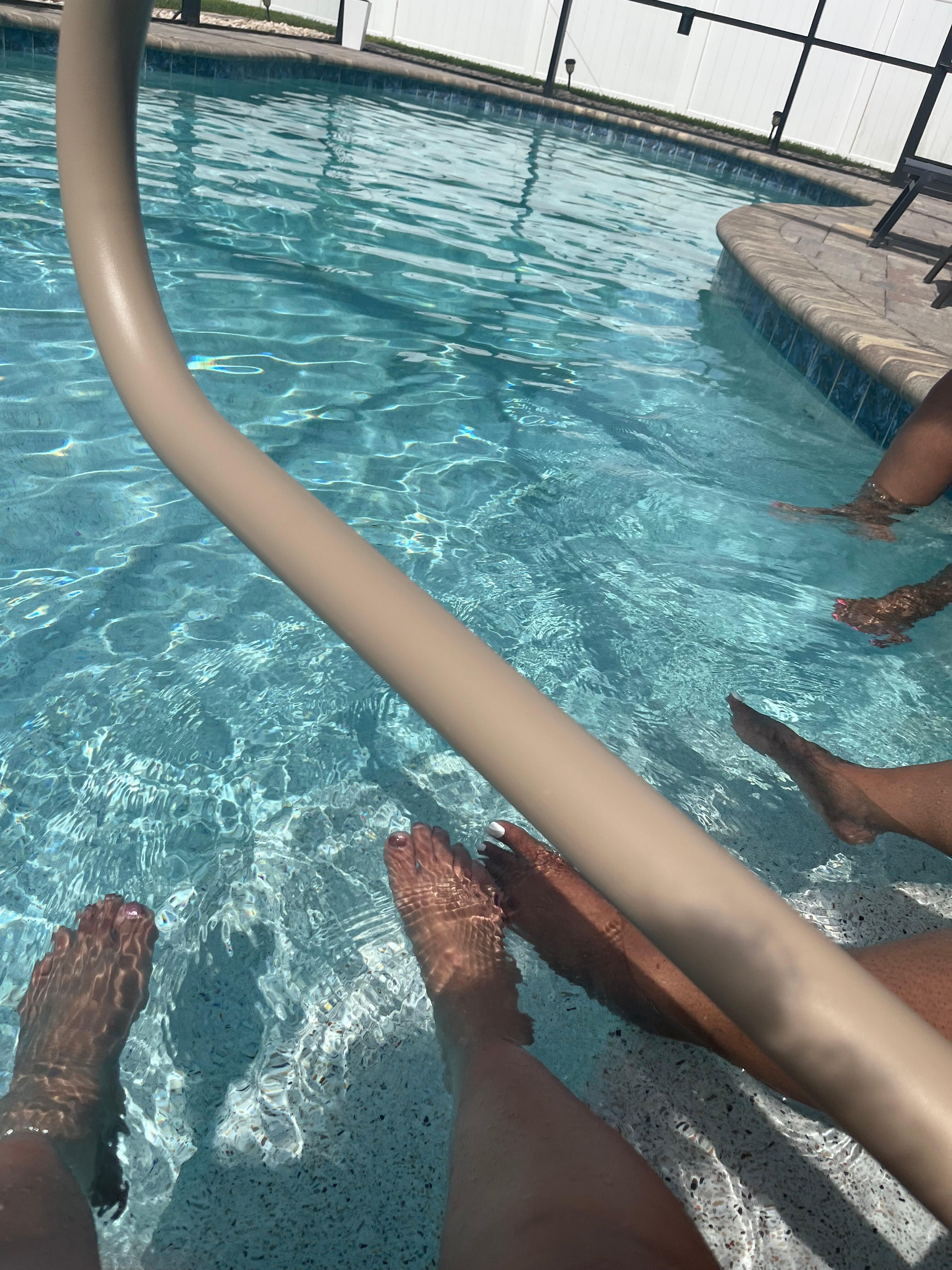 sitting by the pool