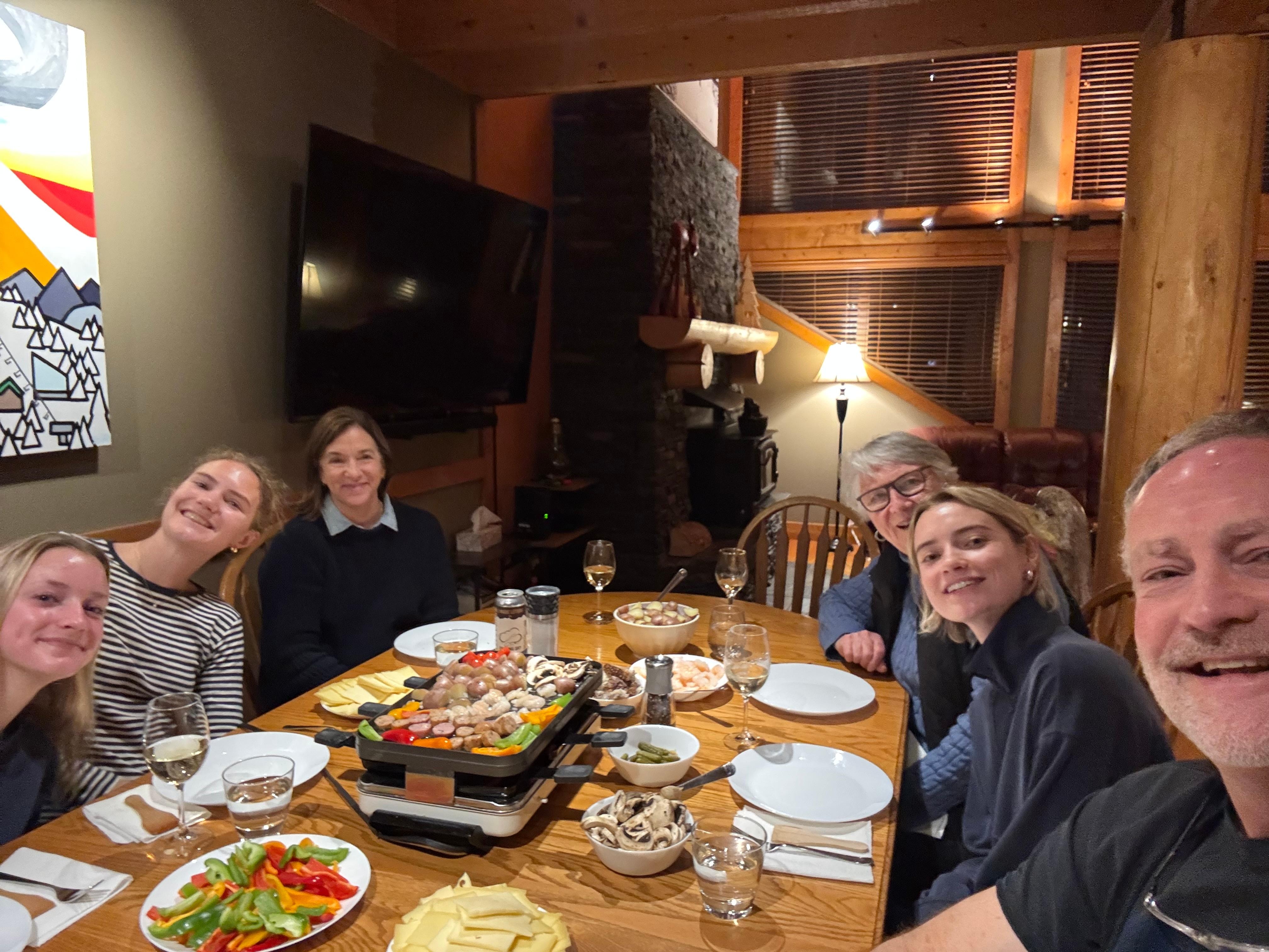 Roclette dinner around the large table 