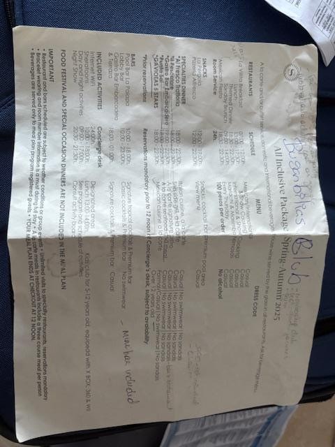 Overview of the all-inclusive package