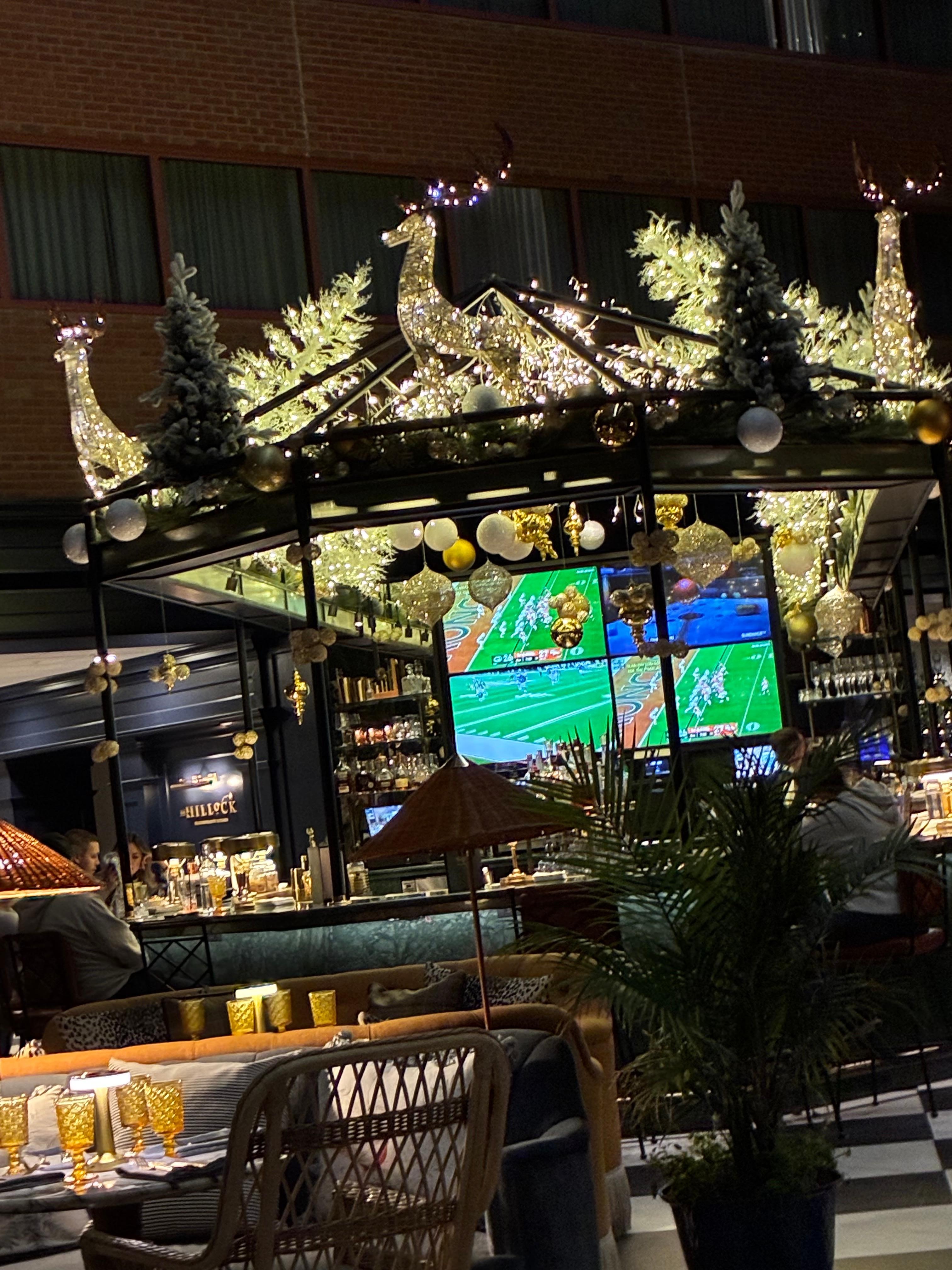 Holiday decor at lobby lounge.