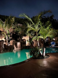 Night time pool
