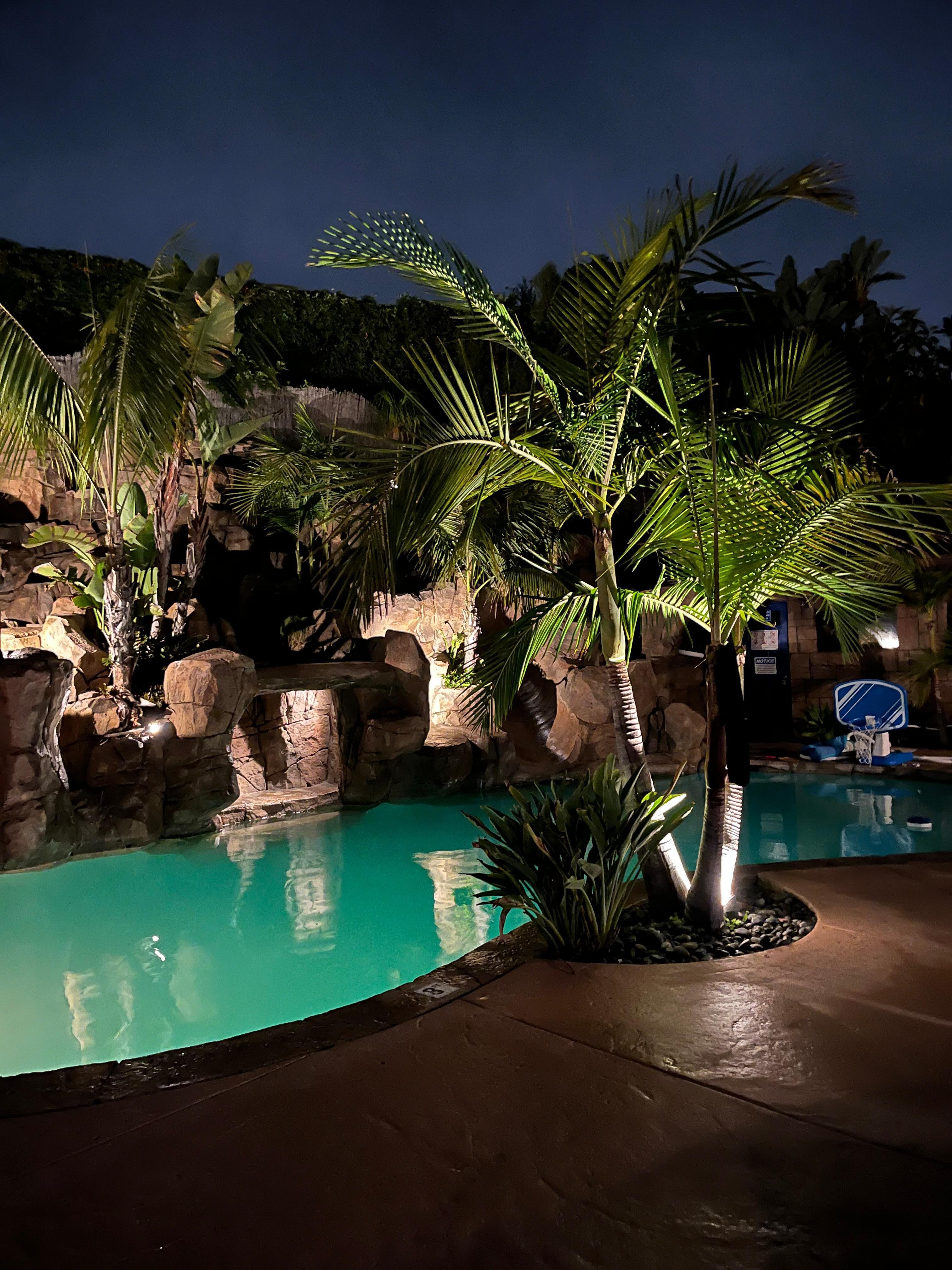 Night time pool