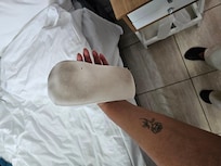 Black slippers after one day use. We stayed for 1 night and checked out the next day.