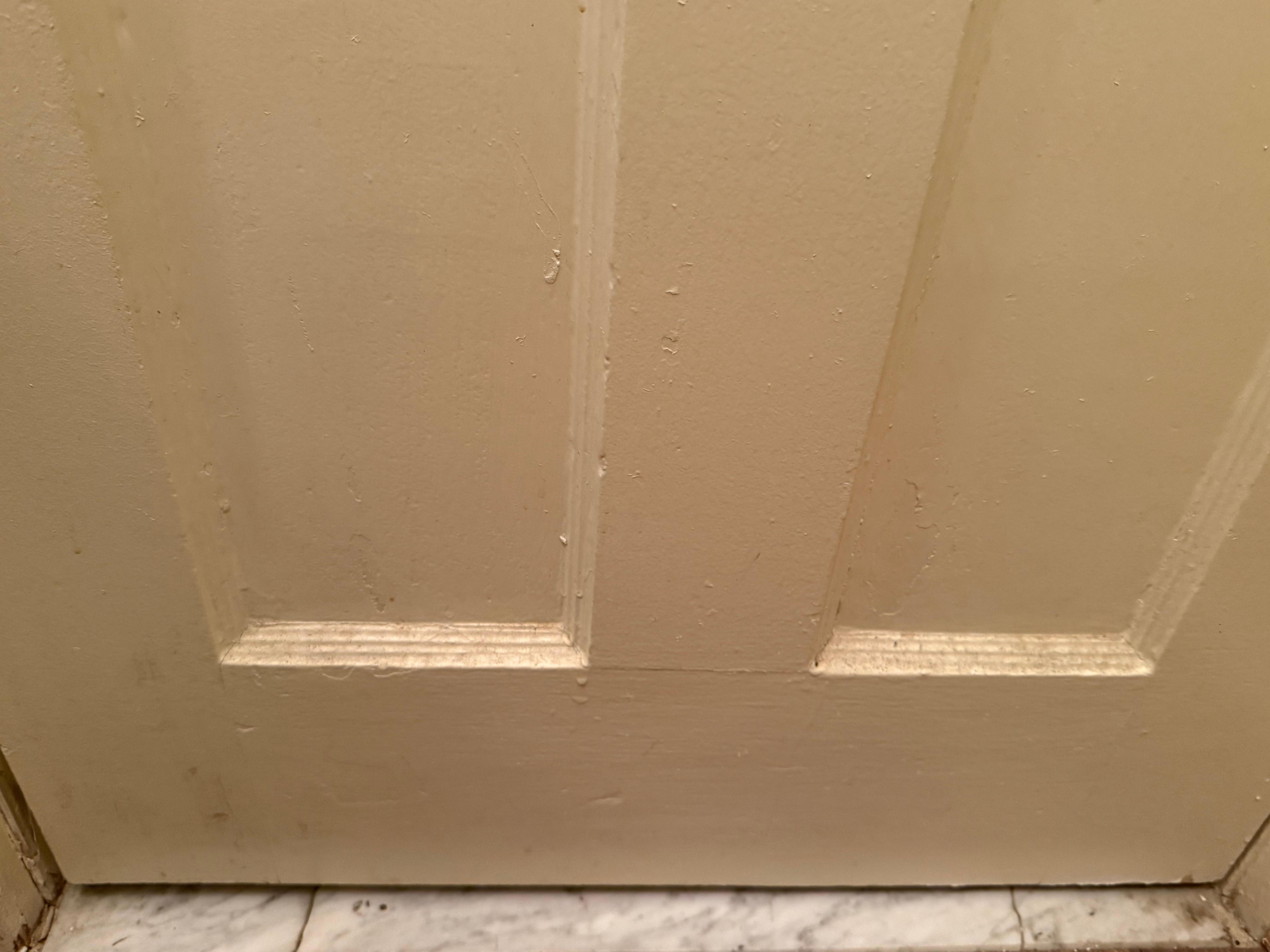 Main floor bathroom, close the door and it is really dusty on the fram