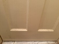 Main floor bathroom, close the door and it is really dusty on the fram