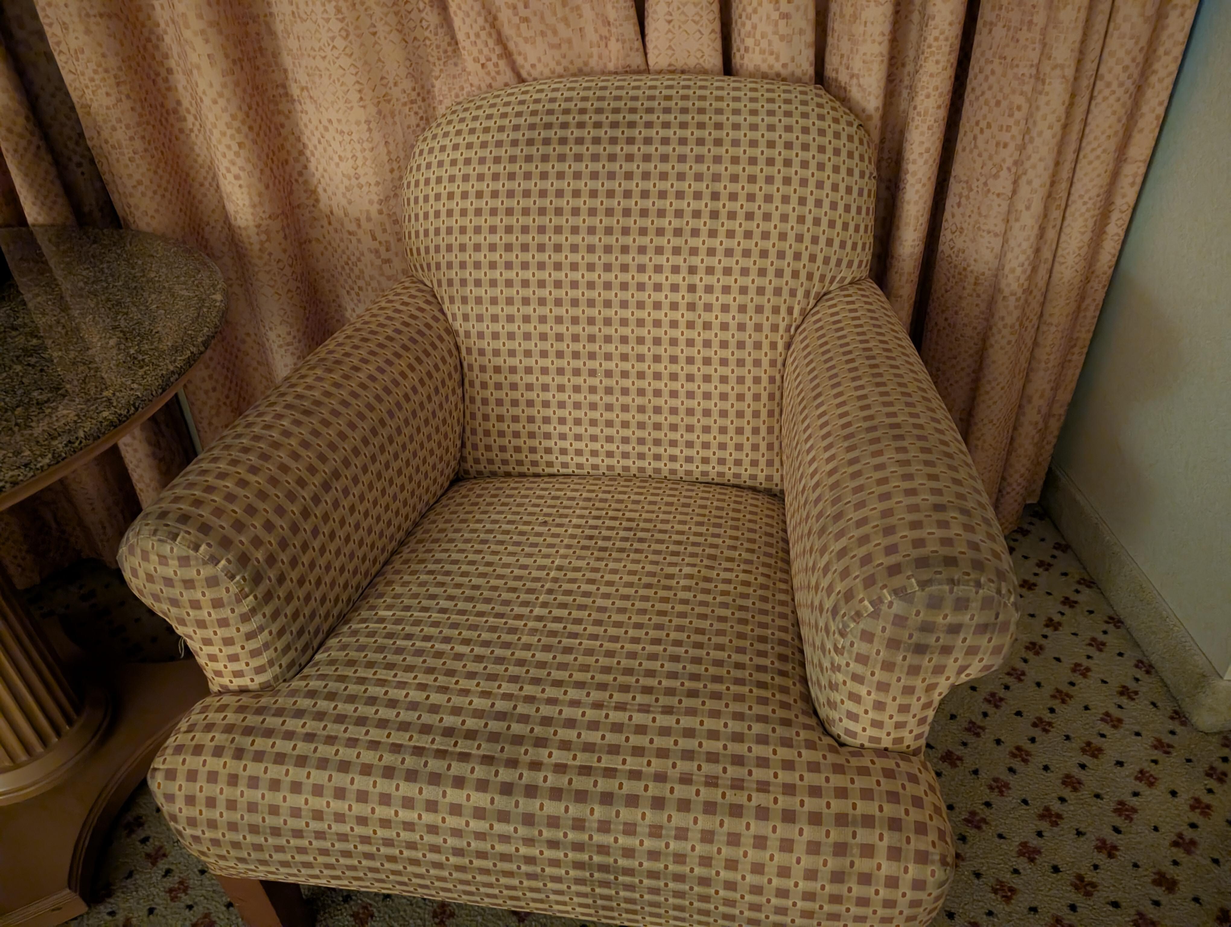 One of the chairs in our room in the old towers, 16th floor