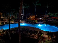 Beautiful pool are outside our back door.