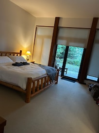 Master bedroom with patio walk out, ocean view, king bed